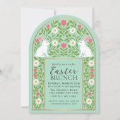 Light Green Folk Art Easter Brunch Arch Invitation Einladung (Vorderseite)
