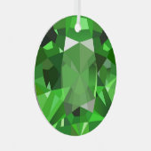 Light Green Gem Ornament Aus Metall (Vorderseite Rechts)