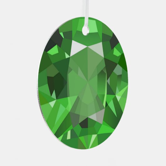 Light Green Gem Ornament Aus Metall (Vorderseite Rechts)