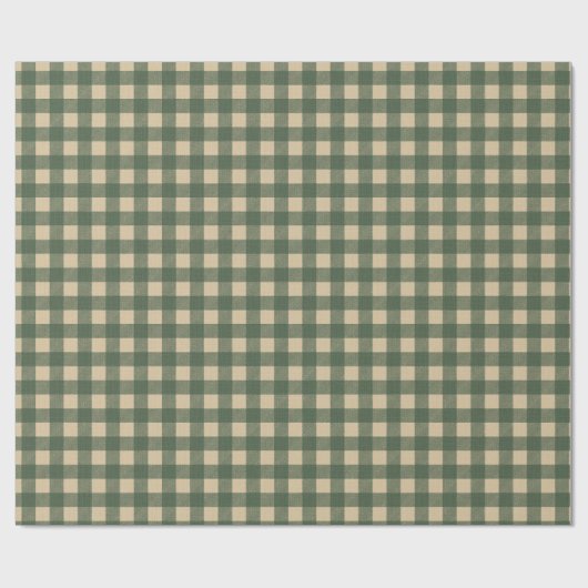 Light Green Gingham Geschenkpapier (Flach)