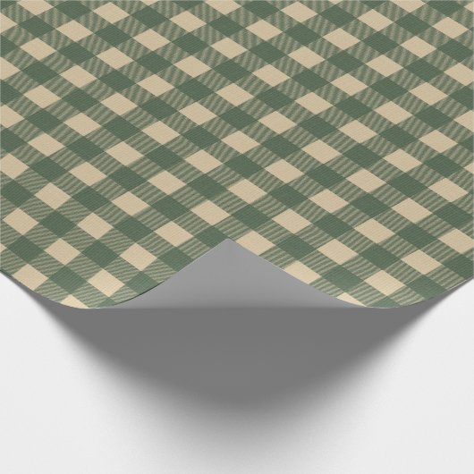 Light Green Gingham Geschenkpapier (Ecke)