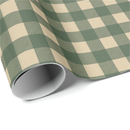 Light Green Gingham Geschenkpapier (Rolleneckpunkt)