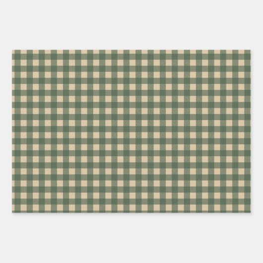 Light Green Gingham Geschenkpapier Set (Vorderseite 2)