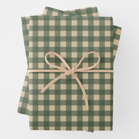 Light Green Gingham Geschenkpapier Set (Beispiel)