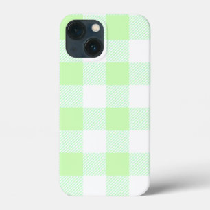 Light Green Gingham Karo Pattern iPhone 13 Mini Hülle