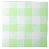 Light Green Gingham Karo Pattern Fliese (Vorderseite)
