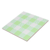 Light Green Gingham Karo Pattern Fliese (Seite)