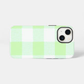 Light Green Gingham Karo Pattern iPhone Hülle (Rückseite (Horizontal))
