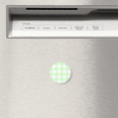 Light Green Gingham Karo Pattern Magnet (In Situ (Geschirrspüler))