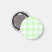 Light Green Gingham Karo Pattern Magnet (Vorderseite/Rückseite)