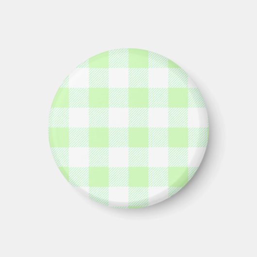 Light Green Gingham Karo Pattern Magnet (Vorne)