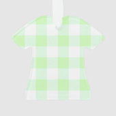 Light Green Gingham Karo Pattern Ornament (Rückseite)
