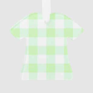 Light Green Gingham Karo Pattern Ornament