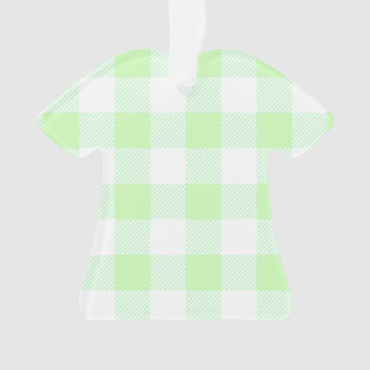 Light Green Gingham Karo Pattern Ornament (Vorderseite)