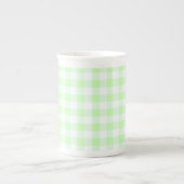 Light Green Gingham Karo Pattern Porzellantasse (Vorderseite)