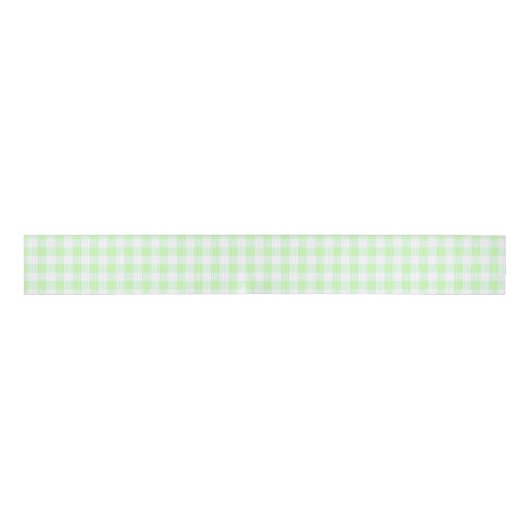 Light Green Gingham Karo Pattern Ripsband (Vorderseite)