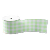 Light Green Gingham Karo Pattern Ripsband (Spule)