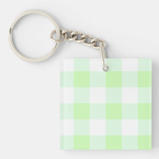 Light Green Gingham Karo Pattern Schlüsselanhänger (Vorderseite)