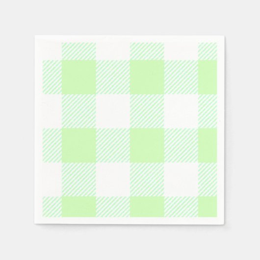 Light Green Gingham Karo Pattern Serviette (Vorderseite)