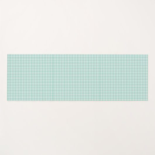 Light Green Gingham Pattern Kleiner Karo Kariert Yogamatte (Vorderseite (Horizontal))