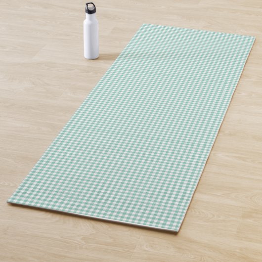 Light Green Gingham Pattern Kleiner Karo Kariert Yogamatte (Beispiel)