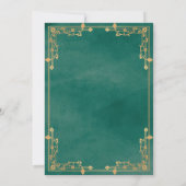 Light Green Gold Border Islamic Muslim Wedding Einladung (Rückseite)