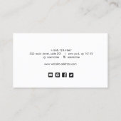 Light Green Handwriting Script Social Media Icons Visitenkarte (Rückseite)