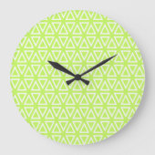 Light Green Inverted Triangle Pattern Wall clock Große Wanduhr (Vorderseite)