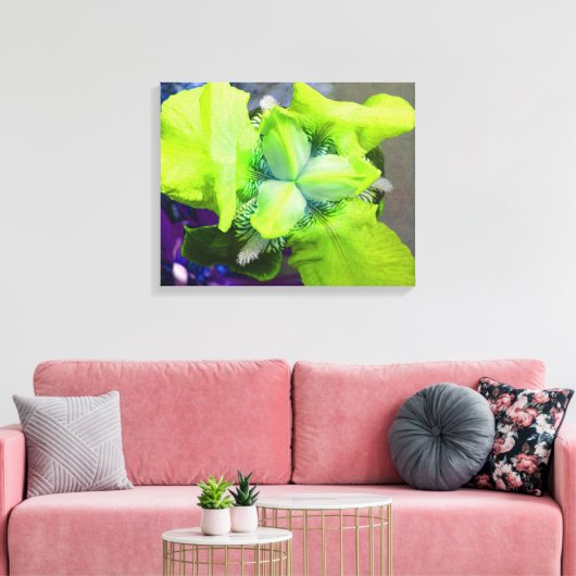 Light Green Iris Leinwand (Insitu (Wohnzimmer))