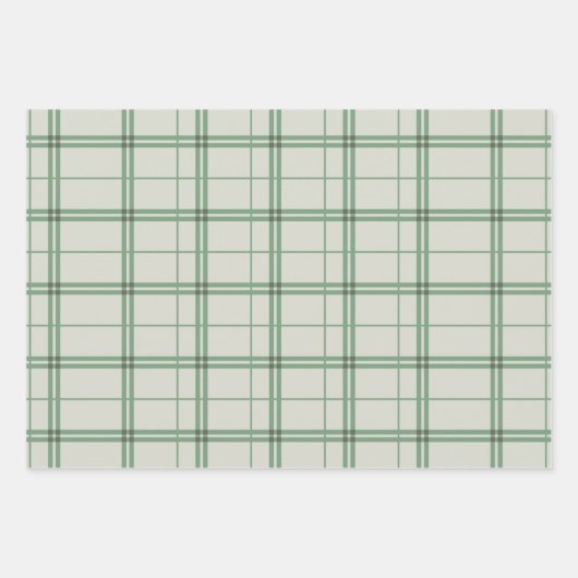 Light Green Kariert Pattern Karo Tartan drucken Geschenkpapier Set (Vorderseite 2)