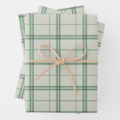Light Green Kariert Pattern Karo Tartan drucken Geschenkpapier Set (Beispiel)