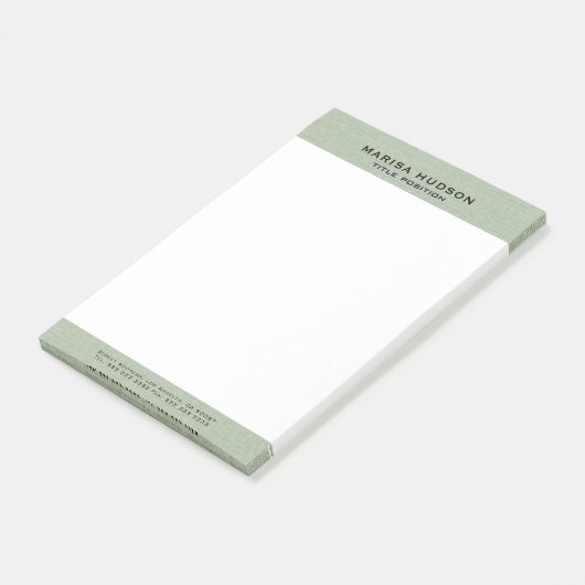 Light green Linen Fabric Texture Post-it Klebezettel (angewinkelt)