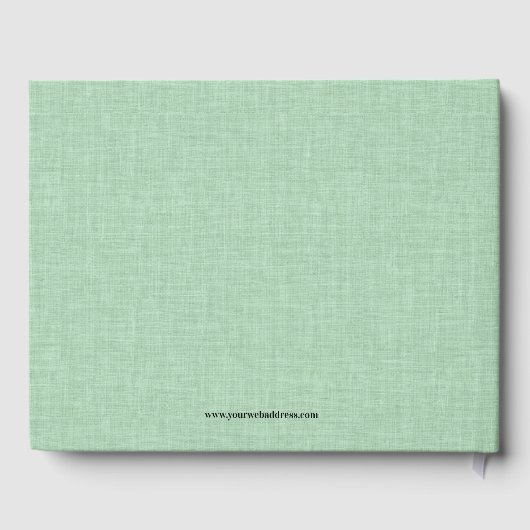 Light Green Linen Wedgram Gästebuch (Rückseite)