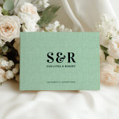 Light Green Linen Wedgram Gästebuch