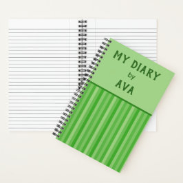 Light Green Mein Tagebuch von Me Striping Journal Notizblock