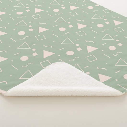Light Green Memphis Pattern Sherpa Blanket Sherpadecke (3/4)