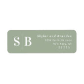 Light Green Mit Monogramm Wedding Rücksendeadresse (Vorne)