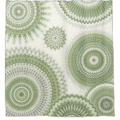 Light Green Multi Mandala Design Duschvorhang (Vorderseite)