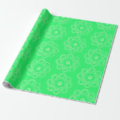 Light Green on Sprong Green Atom Symbols Geschenkpapier (Ungerollt)