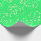 Light Green on Sprong Green Atom Symbols Geschenkpapier (Ecke)