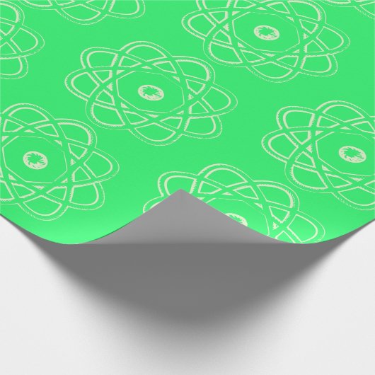 Light Green on Sprong Green Atom Symbols Geschenkpapier (Ecke)