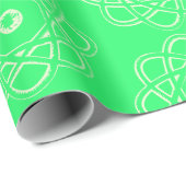 Light Green on Sprong Green Atom Symbols Geschenkpapier (Rolleneckpunkt)