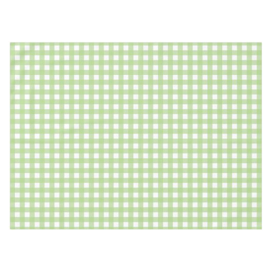 Light Green Pastel Gingham Karo Pattern Tischdecke (Vorderseite (Horizontal))