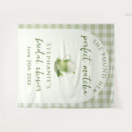 Light Green Perfect Matcha Brautparty Hintergrund Wandteppich (Vorderseite (Horizontal))