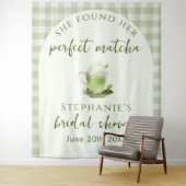 Light Green Perfect Matcha Brautparty Hintergrund Wandteppich (Beispiel)