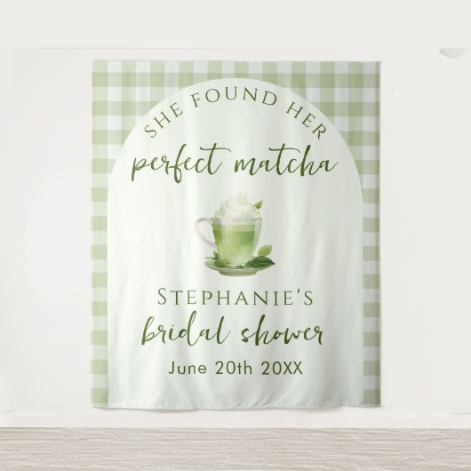 Light Green Perfect Matcha Brautparty Hintergrund Wandteppich (Vorderseite)