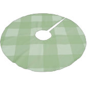 Light Green Plaid Gingham Christmas Tree Skirt Polyester Weihnachtsbaumdecke (Schrägansicht)