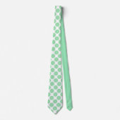 Light Green Polka Dots on White Custom Necktie Krawatte (Vorderseite)