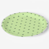 Light Green Polka Dots Pappteller (Schrägansicht)