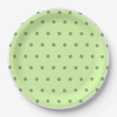 Light Green Polka Dots Pappteller (Vorderseite)